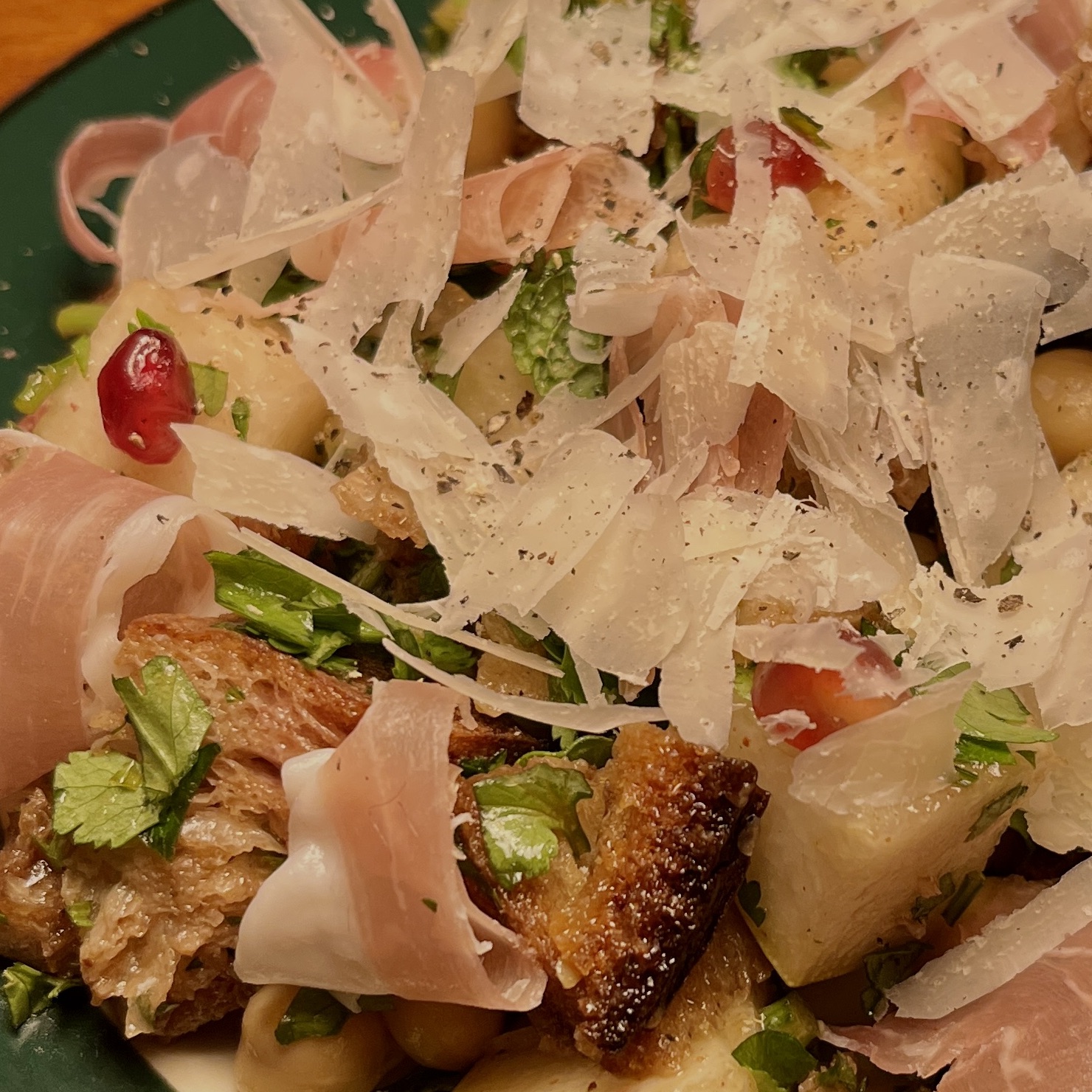 Bread salad with prosciutto and parmesan