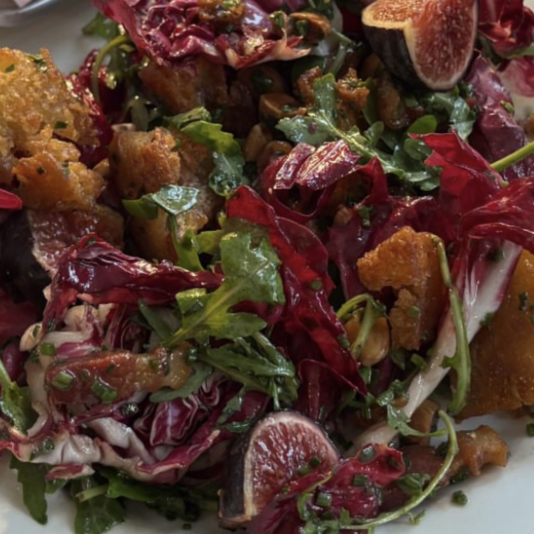 Radicchio, figs, and crisp bread